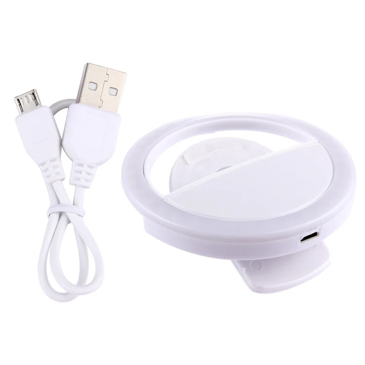 Charging Selfie Beauty Light For iPhone, Galaxy, Huawei, Xiaomi, LG, HTC and Other Smart Phones with Adjustable Clip & USB Cable(White) - Image 4