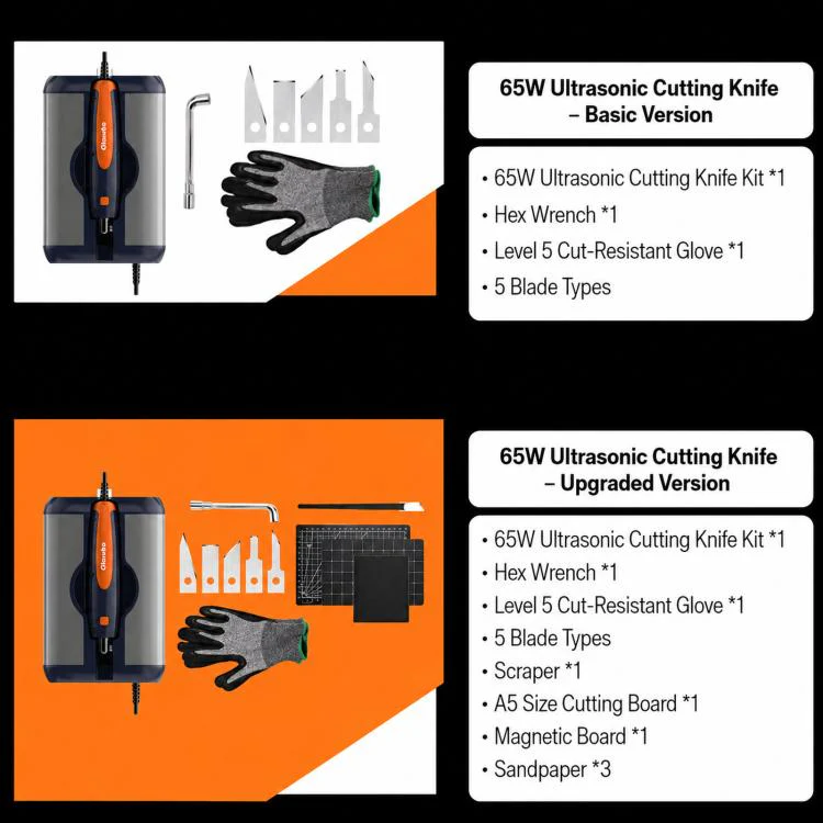 Chawke 14-Piece Set Upgraded Handheld Ultrasonic Cutter Tool Kit For Plastic Sprue Deburring 3D Print Model Craft Carving(UK Plug) - Image 10