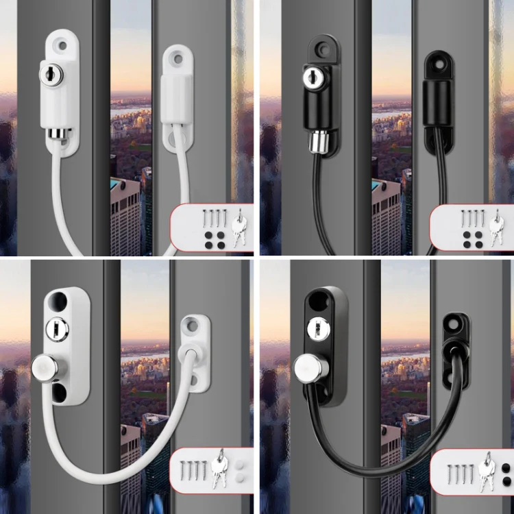 Children High-rise Anti-fall Safety Lock Window Push Limiter, Color: Black (High Standard) - Image 2