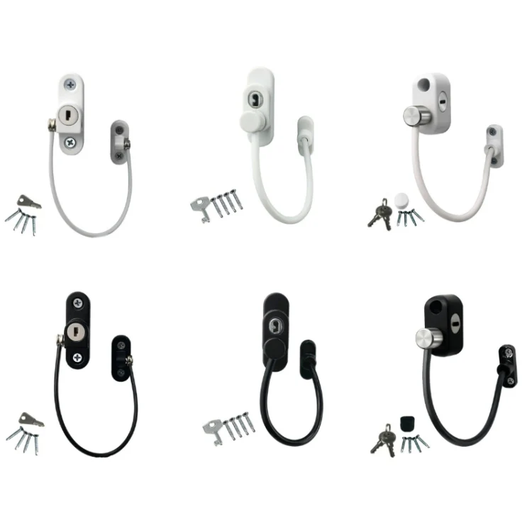 Children High-rise Anti-fall Safety Lock Window Push Limiter, Color: Black (Thick) - Image 2