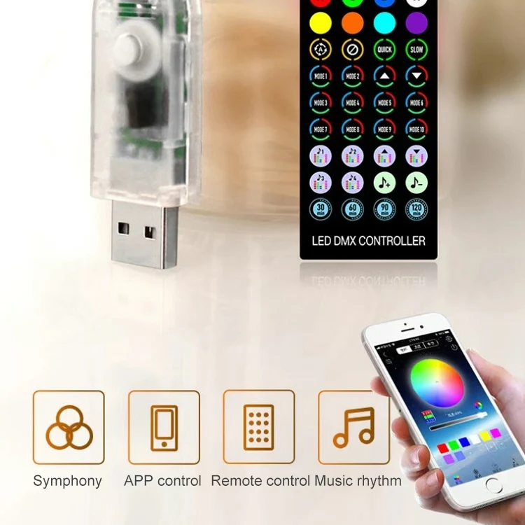 Christmas Decoration USB Copper Wire String Light Bluetooth Mobile APP Control, Length: 10m 100 LEDs - Image 4