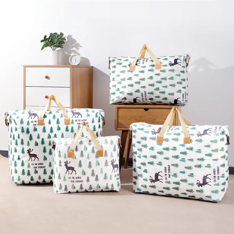 Clothes Quilt Storage Bag Large Capacity Waterproof Moistureproof Moving Luggage Bag, Style: 35L Small Elk - Image 3