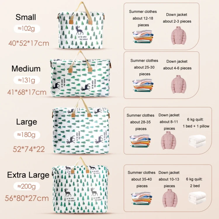 Clothes Quilt Storage Bag Large Capacity Waterproof Moistureproof Moving Luggage Bag, Style: 48L Medium Elk - Image 6