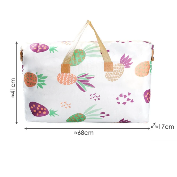 Clothes Quilt Storage Bag Large Capacity Waterproof Moistureproof Moving Luggage Bag, Style: 48L Medium Pineapple - Image 2