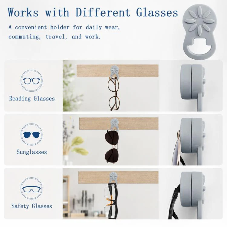 Clothes Silicone Magnetic Glasses Holder(Blue) - Image 8
