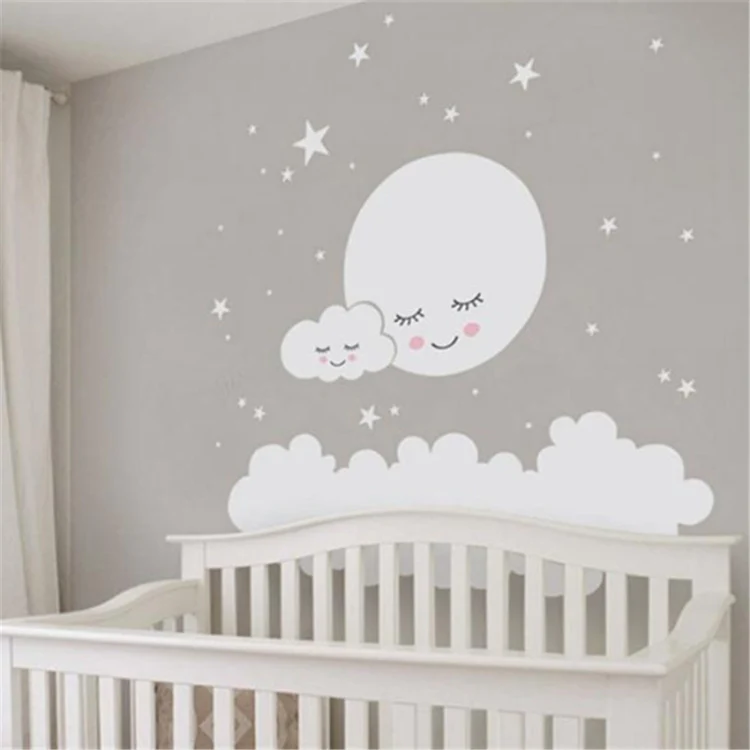 Cloud Star Moon Children Room Decoration Wall Sticker, Size:62cm x 62cm