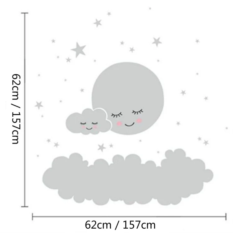 Cloud Star Moon Children Room Decoration Wall Sticker, Size:62cm x 62cm - Image 6