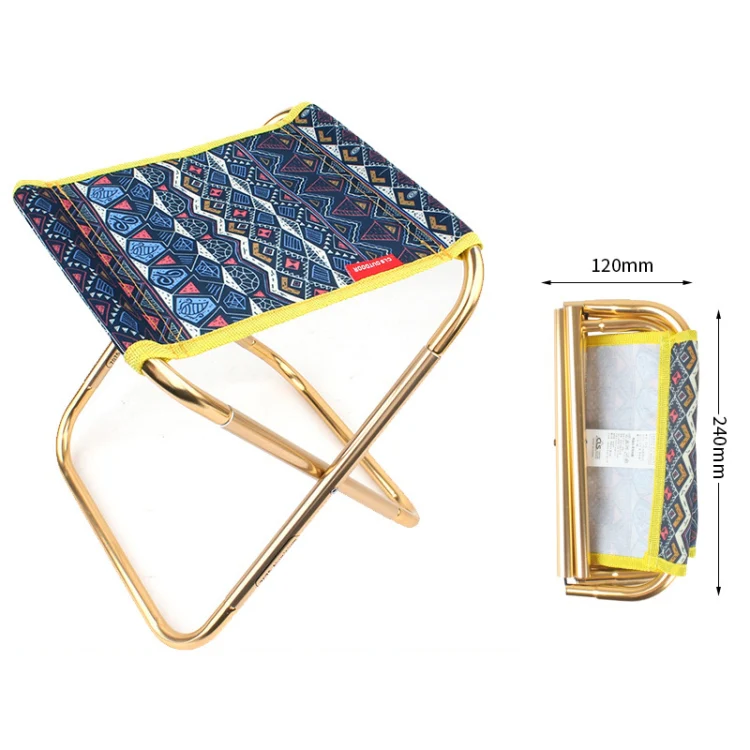 CLS 7075 Aluminum Alloy Fishing Chair Portable Camping Train Stool, Size: 24.8x22.5x27cm(Ocean) - Image 2