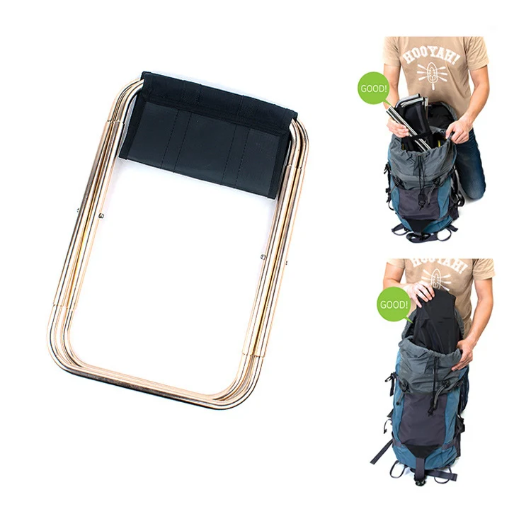 CLS 7075 Aluminum Alloy Fishing Chair Portable Camping Train Stool, Size: 24.8x22.5x27cm(Ocean) - Image 3