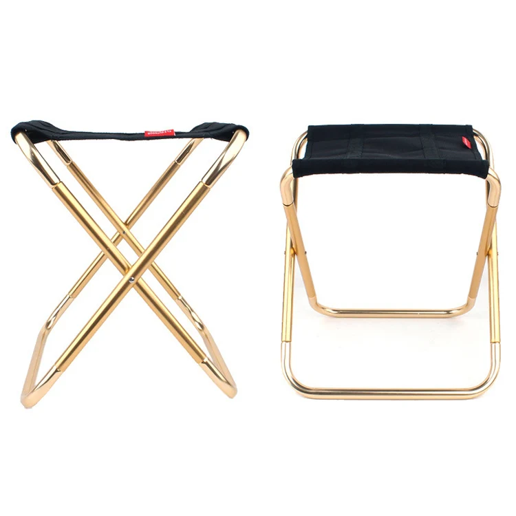 CLS Large 7075 Aluminum Alloy Outdoor Folding Stool Portable BBQ Fishing Folding Chair, Size: 30x25x31cm(Black) - Image 3