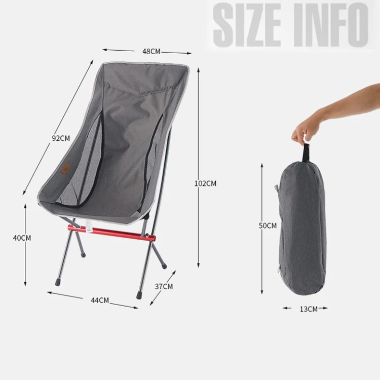 CLS Outdoor Folding Chair Heightening Portable Camping Fishing Chair(Black) - Image 3