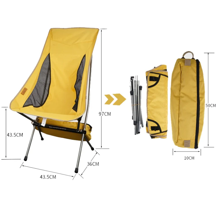 CLS Outdoor Folding Chair Heightening Portable Camping Fishing Chair(Orange) - Image 3