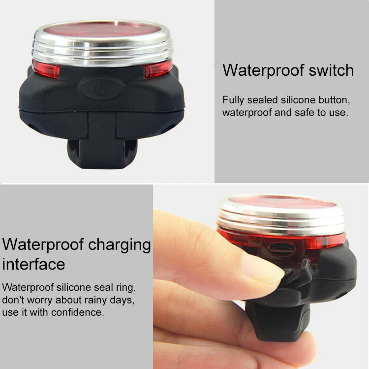 COB Lamp Bead 160LM USB Charging Four-speed Waterproof Bicycle Headlight / Taillight, Red + White Light Dimming 650MA - Image 4