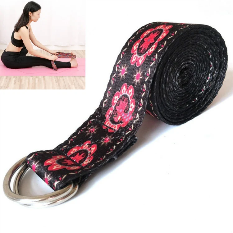Color Pattern Stretch Band Yoga Stretch Band, Size: 185 x 3.8cm(Black)
