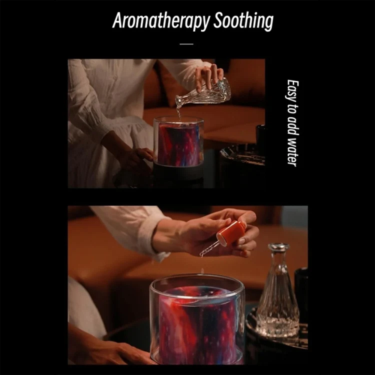 Colorful Light Flame Aromatherapy Humidifier Home Ambient Light Desktop Fragrance Diffuser(White) - Image 10