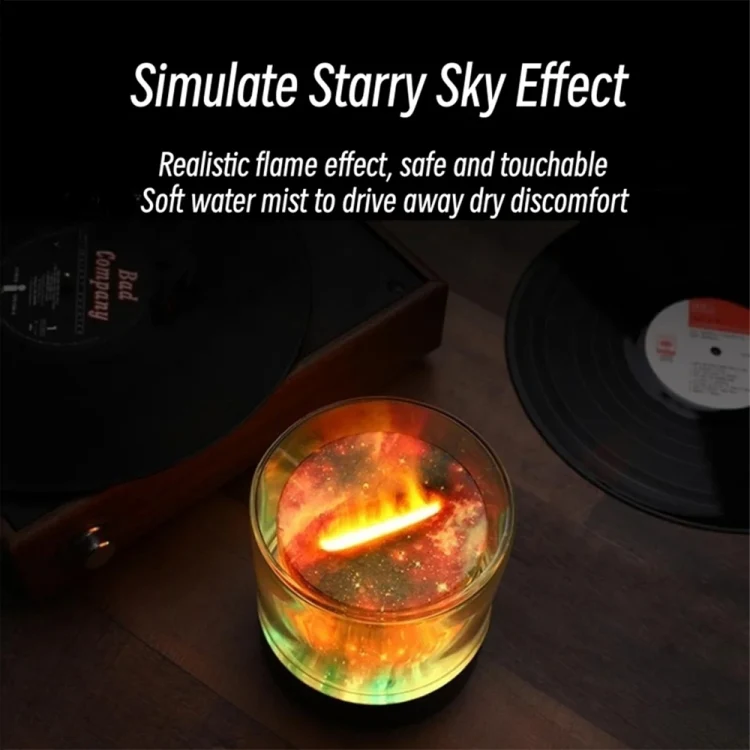 Colorful Light Flame Aromatherapy Humidifier Home Ambient Light Desktop Fragrance Diffuser(White) - Image 6