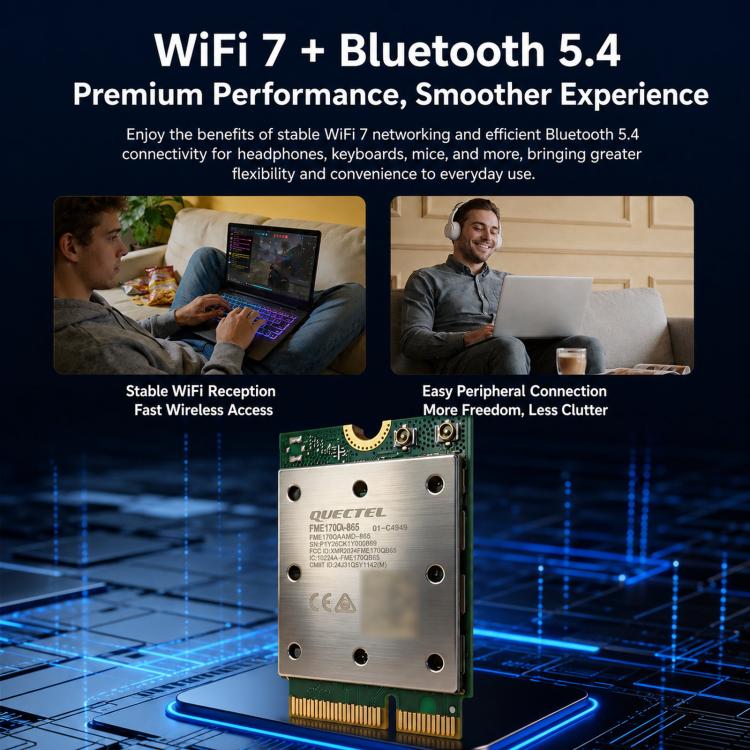 COMFAST BE930-M BE9300 WiFi 7 M.2 Card Bluetooth 5.4 Tri-Band Laptop Wireless Adapter - Image 4
