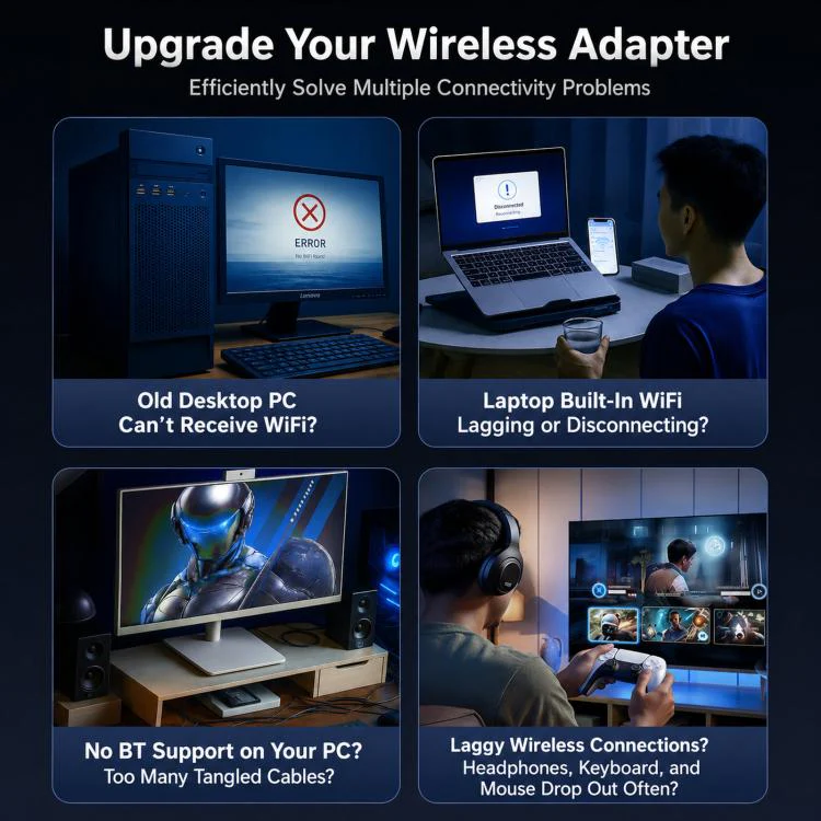 COMFAST CF-731B WiFi 6 Bluetooth 5.4 USB Adapter AX600 Dual Band 2.4G/5G Wireless Network Card - Image 3