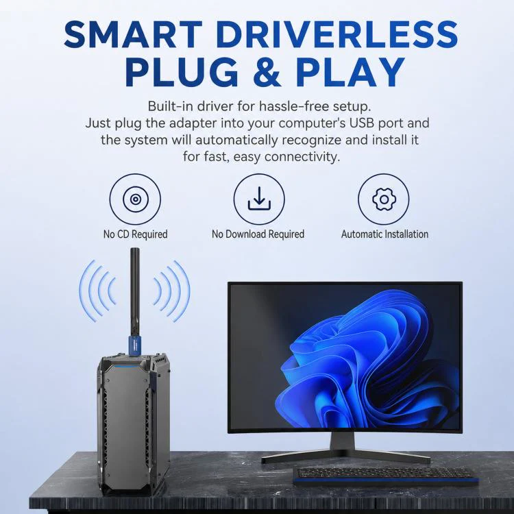 COMFAST CF-733BF WiFi 6 Bluetooth 5.4 USB Adapter AX900 Dual Band Wireless Network Card - Image 10