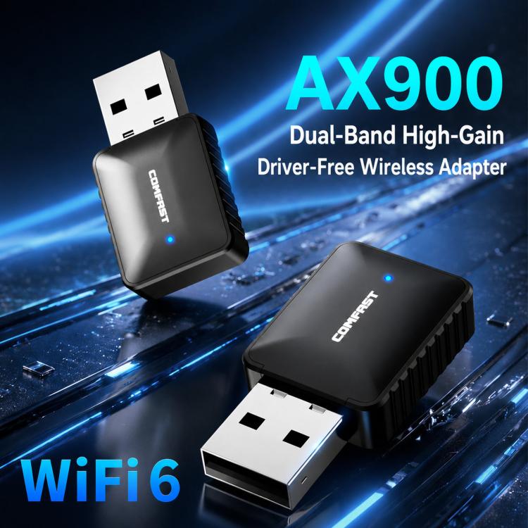 COMFAST CF-943AX V2 AX900 WiFi 6 Bluetooth 5.4 USB Adapter Dual-Band Wireless Network Card(Black) - Image 2
