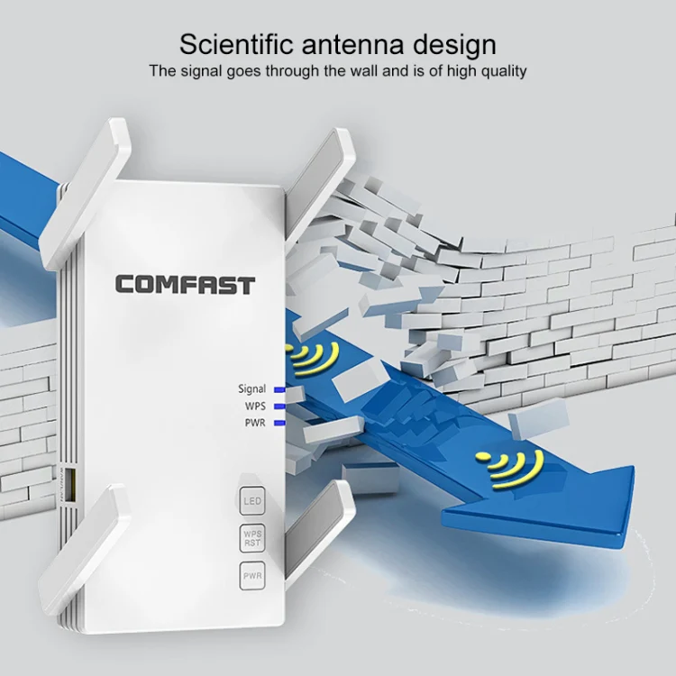 COMFAST CF-AC2100 2100Mbps Wireless WIFI Signal Amplifier Repeater Booster Network Router with 4 Antennas, EU Plug - Image 4