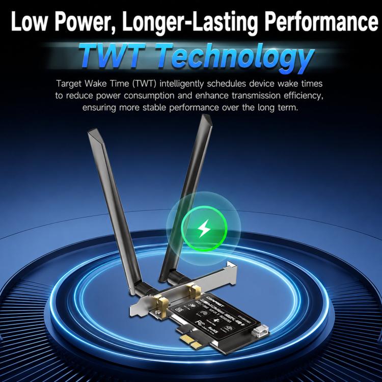 COMFAST CF-BE650 Tri-Band 6500Mbps WiFi 7 PCIe Card Bluetooth 5.4 Desktop Wireless Adapter - Image 5