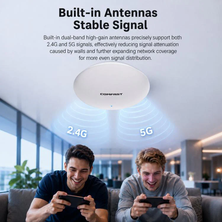 COMFAST CF-E373BE WiFi 7 BE3600 Ceiling Wireless Access Point With Dual 2.5G WAN/LAN Ports Dual Band PoE AP(AU Plug) - Image 8