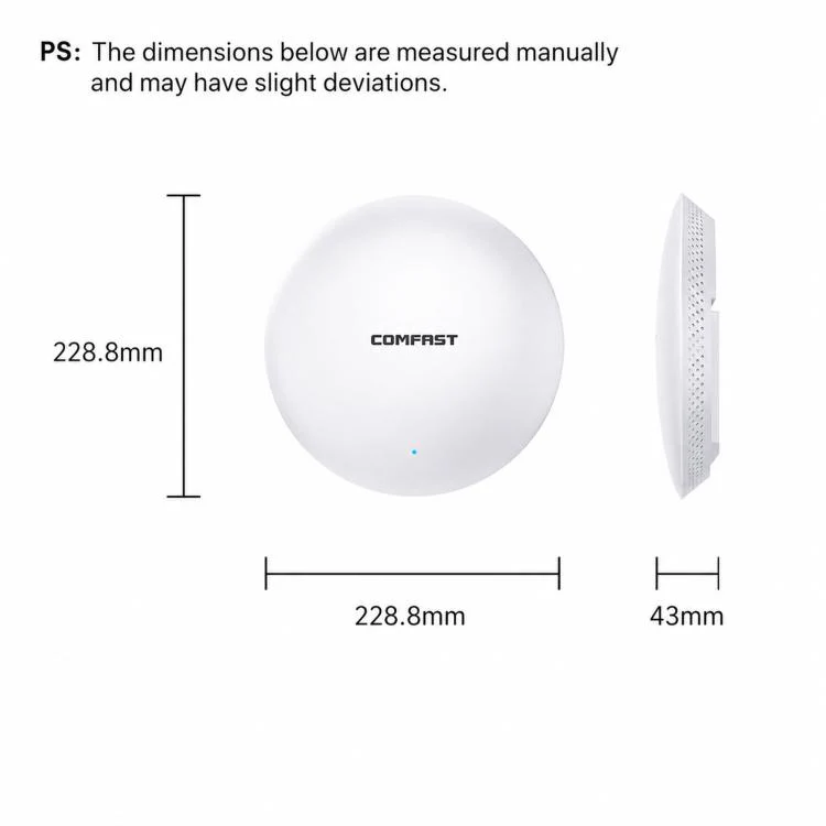 COMFAST CF-E373BE WiFi 7 BE3600 Ceiling Wireless Access Point With Dual 2.5G WAN/LAN Ports Dual Band PoE AP(US Plug) - Image 13