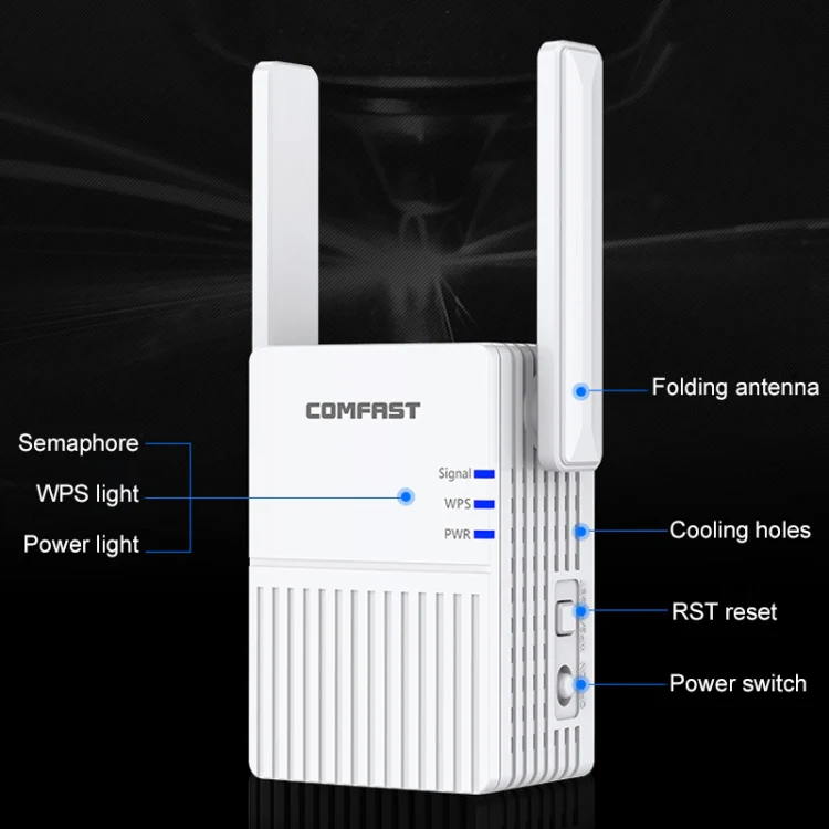 COMFAST CF-N300 300Mbps Wireless WIFI Signal Amplifier Repeater Booster Network Router with 2 Antennas - Image 2