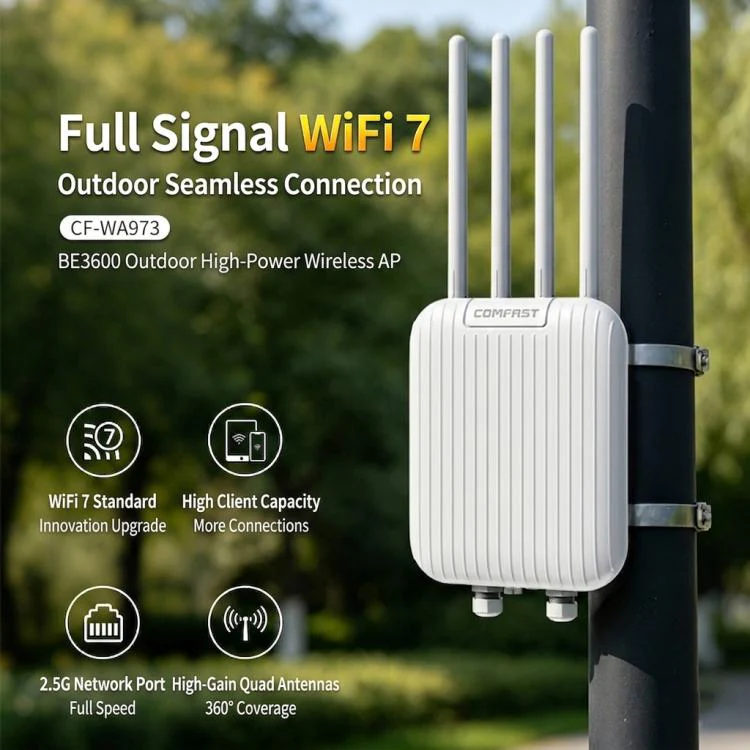 COMFAST CF-WA973 WiFi 7 Outdoor Access Point Dual-Band 3600Mbps High Power Wireless AP, 2.5G WAN Port, IP67 Waterproof EU Plug - Image 2