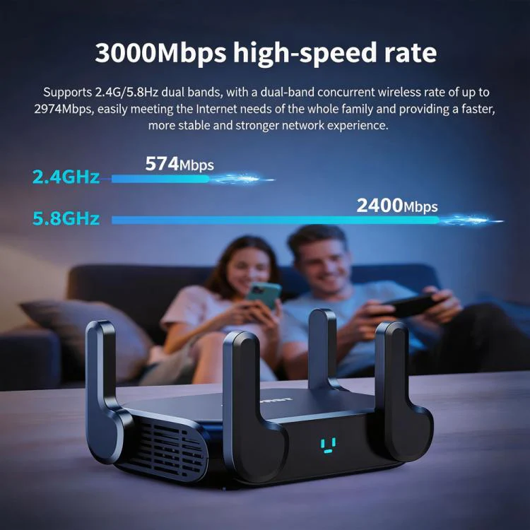 COMFAST CF-WR632AX 3000Mbps WiFi 6 Mesh WIFI Gigabit Router 2.4G/5.8GHz Dual-Band Wireless Signal Amplifier With 2.5G WAN/LAN Port, USB 3.0(US Plug) - Image 6