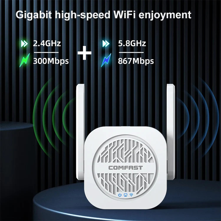 COMFAST CF-WR765AC 1200Mbps Dual Band Wireless Repeater Amplifier with External Antenna - Image 5
