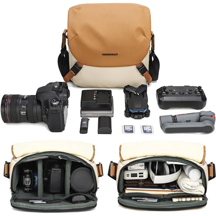 Contrast Color Crossbody Shoulder DSLR Camera Bag, Size:26 x 24 x 11cm L(Green) - Image 6