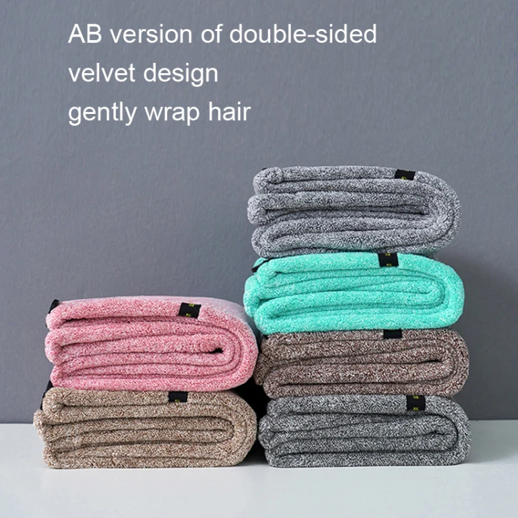 Coral Velvet Quick Dry Absorbent Hair Dryer Hat Plus Thicken Shower Cap Hotel Household Wrap Head Towel(Dark Gray) - Image 4