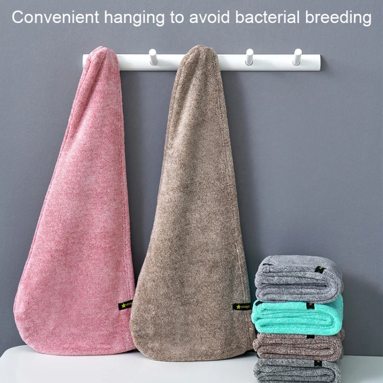 Coral Velvet Quick Dry Absorbent Hair Dryer Hat Plus Thicken Shower Cap Hotel Household Wrap Head Towel(Light Gray) - Image 8