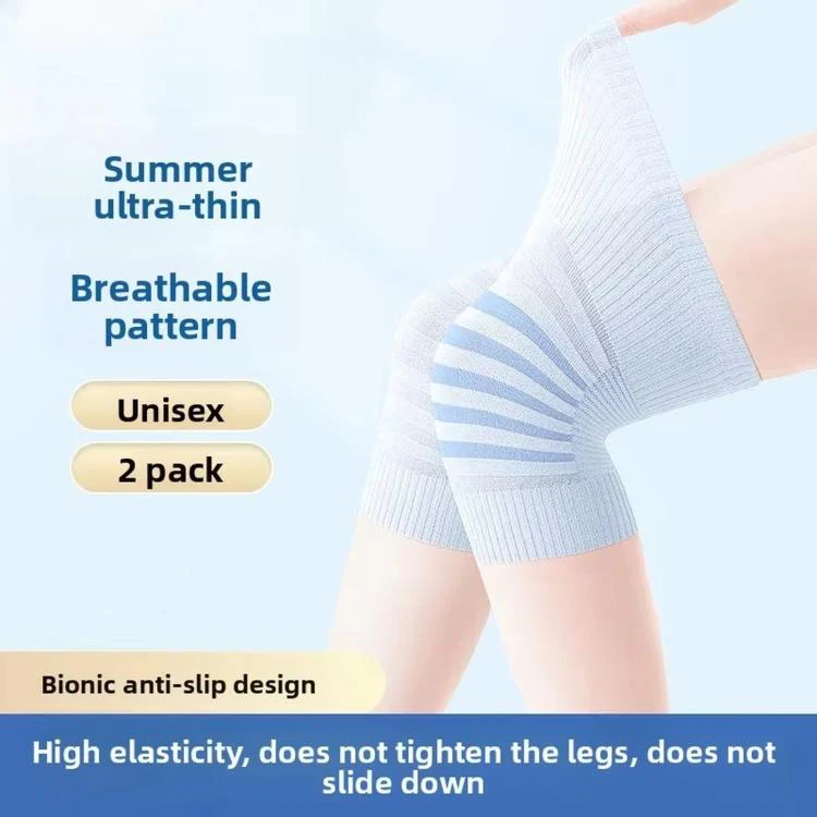 Cotton Knee Pads Breathable Cool Comfortable Non-Slip Thin Summer Knee Pads, Size: M(Long 28cm Black) - Image 2