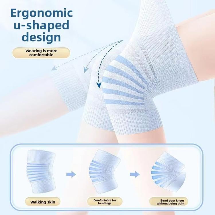Cotton Knee Pads Breathable Cool Comfortable Non-Slip Thin Summer Knee Pads, Size: M(Short 20cm Blue) - Image 4