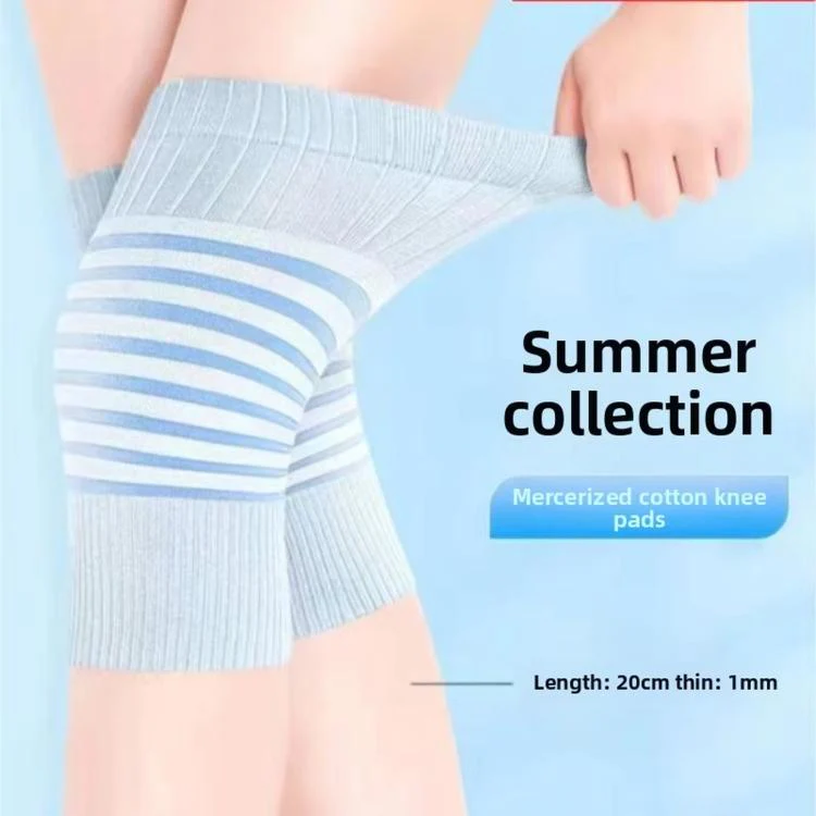 Cotton Knee Pads Breathable Cool Comfortable Non-Slip Thin Summer Knee Pads, Size: XL(Long 28cm Black) - Image 3