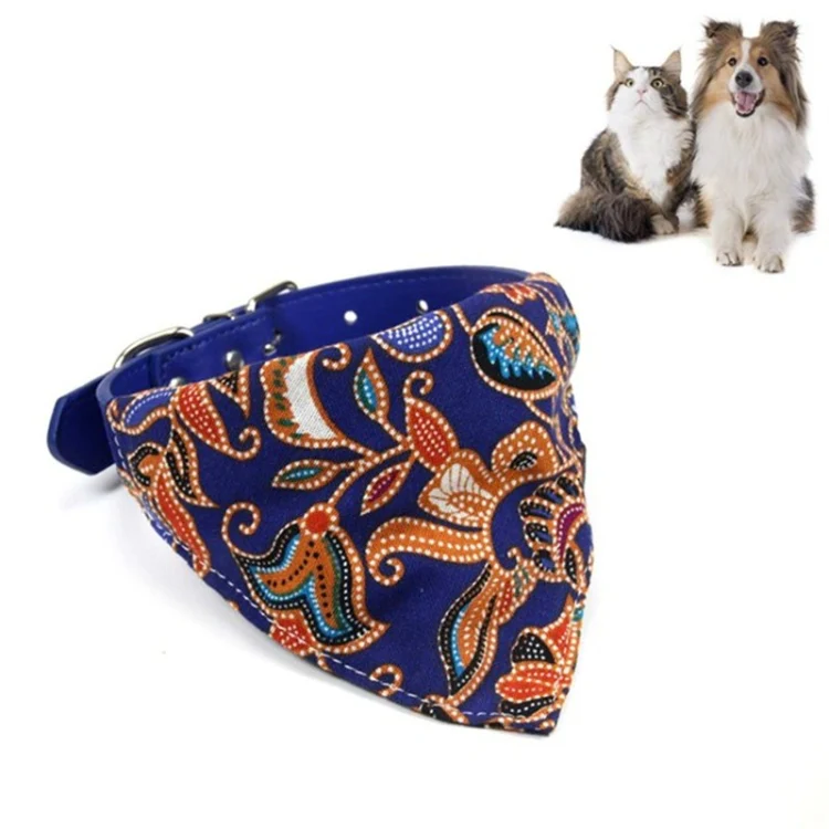 Cotton Pet Bib Cat Headband Dog Saliva Towel, Size:L(Blue)
