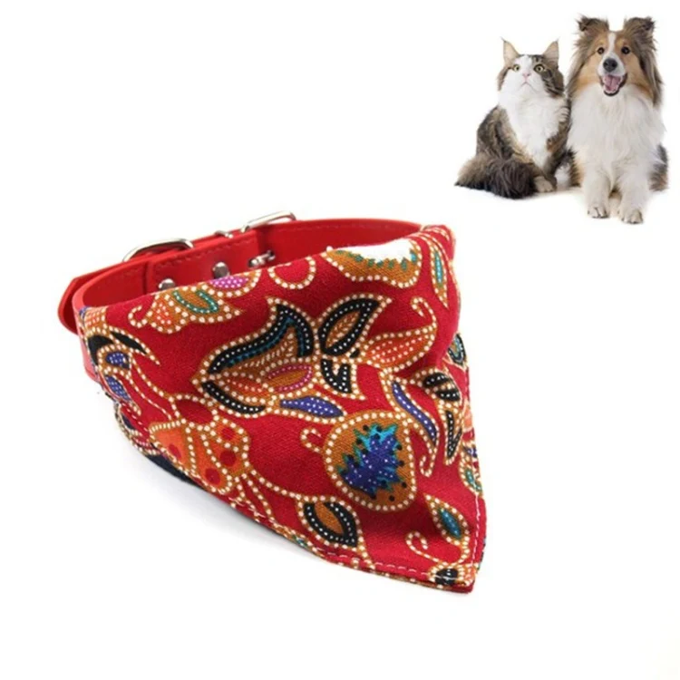 Cotton Pet Bib Cat Headband Dog Saliva Towel, Size:XS(Red)