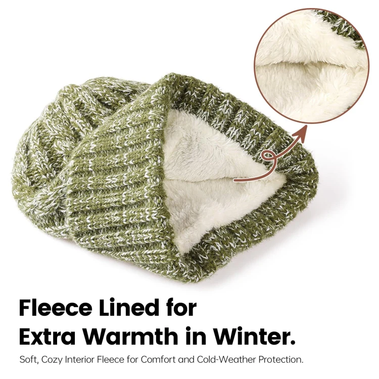 Couple Winter Hat Scarf Gloves 3 In 1 Set Thick Wool Knitted Warm Set(Red) - Image 4