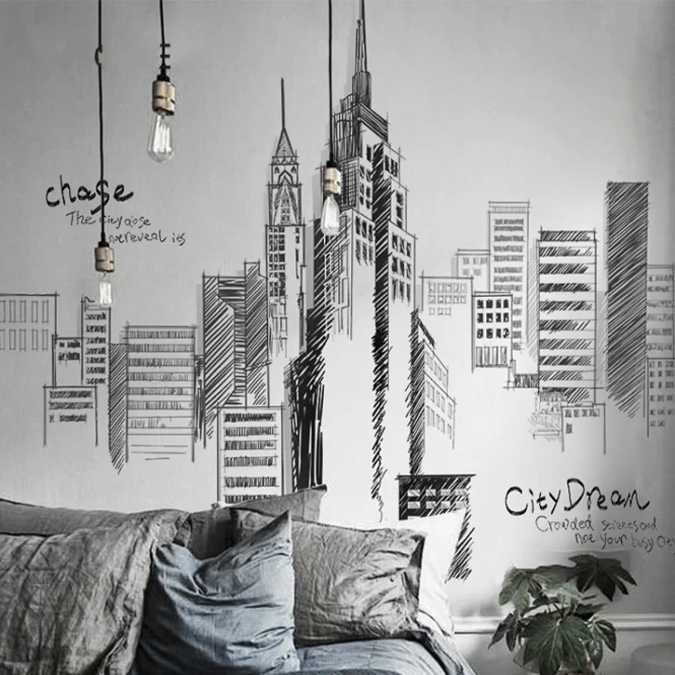 Creative City Building Wall Sticker Bedroom Living Room Sofa TV Background Wall Decoration Large Stickers(Buliding) - Image 3