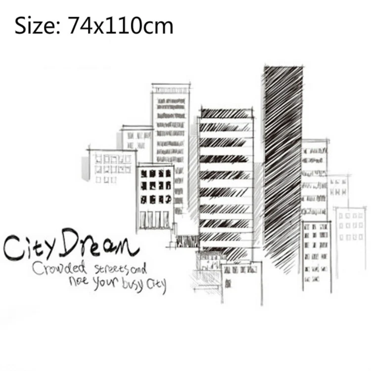 Creative City Building Wall Sticker Bedroom Living Room Sofa TV Background Wall Decoration Large Stickers(Buliding) - Image 7