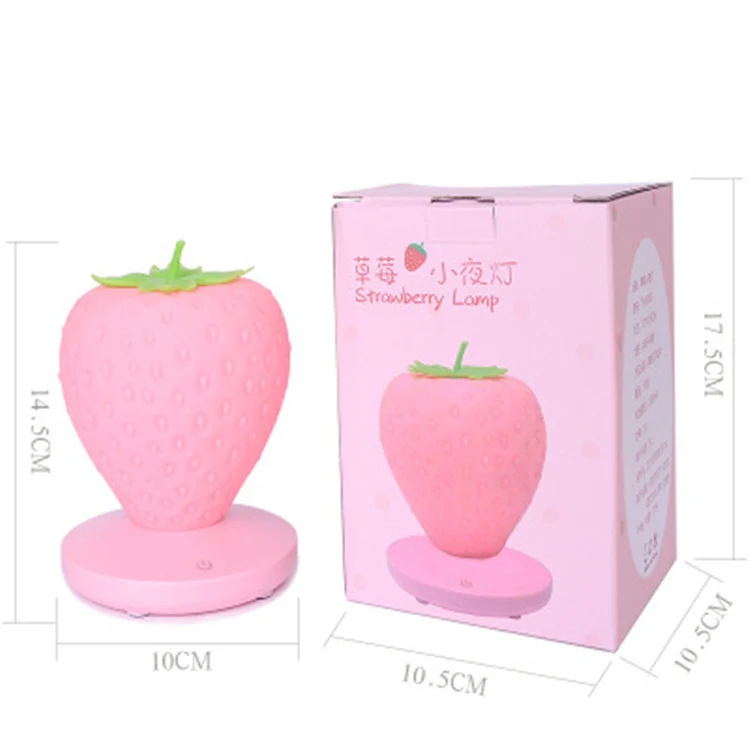 Creative Home LED Silicone Strawberry Night Light USB Rechargeable Bedside Decoration Atmosphere Light(Pink) - Image 7
