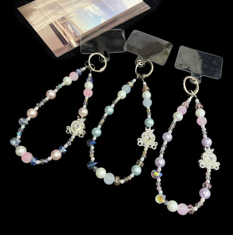 Crown & Heart Bead Crystal Chain(Purple) - Image 2
