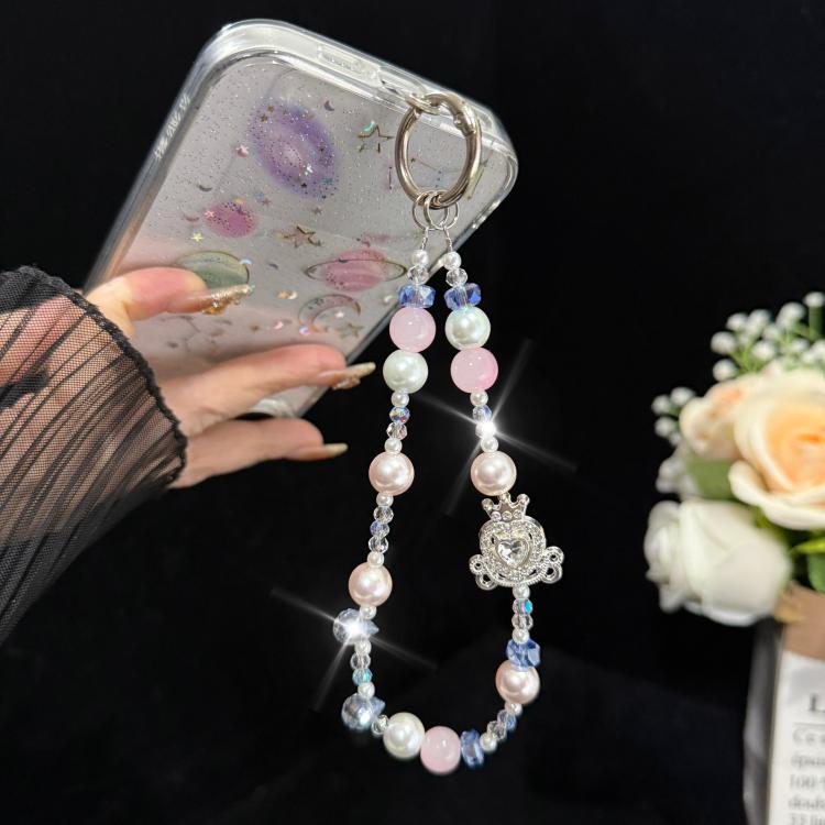 Crown & Heart Bead Crystal Chain(Purple) - Image 4