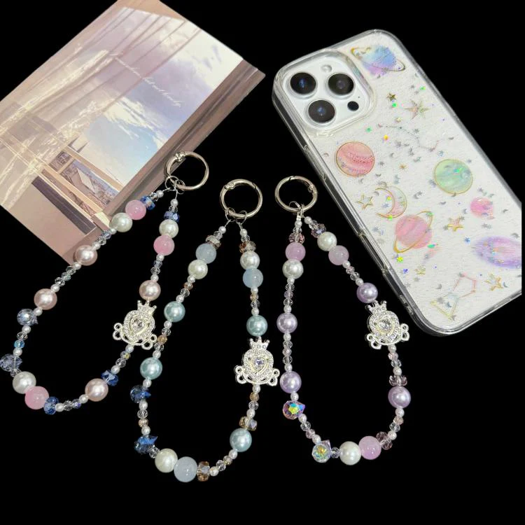 Crown & Heart Bead Crystal Chain(Purple) - Image 7