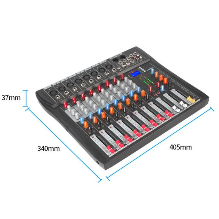 CT-8 8-Channel Professional Bluetooth Mixer USB Sound Card, Plug Type:US Plug(Black Grey) - Image 12