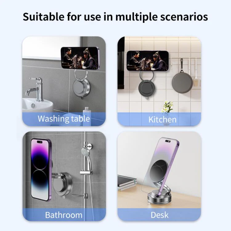 CTT28 Foldable Vacuum Magnetic Suction Cup Phone Holder(White) - Image 9
