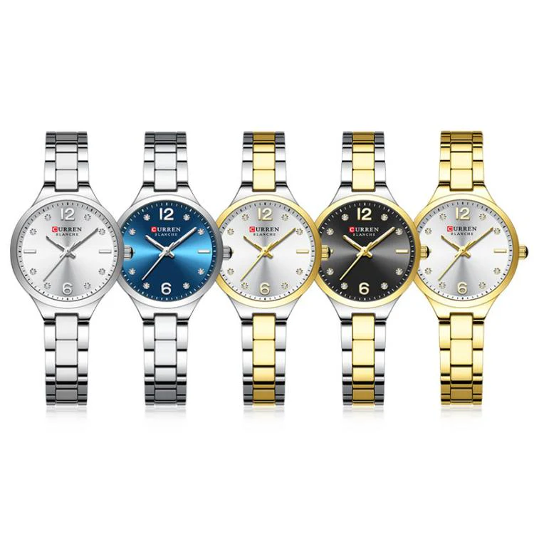 Curren Casual Steel Strap Women Watch(White Blue) - Image 2